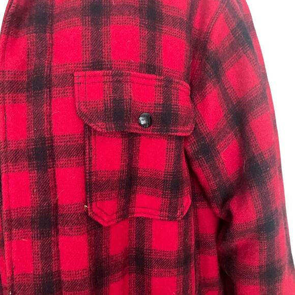 WOOLRICH Vintage Wool Blend Men's Buffalo Plaid Coat - Size 40 - Picture 4 of 14